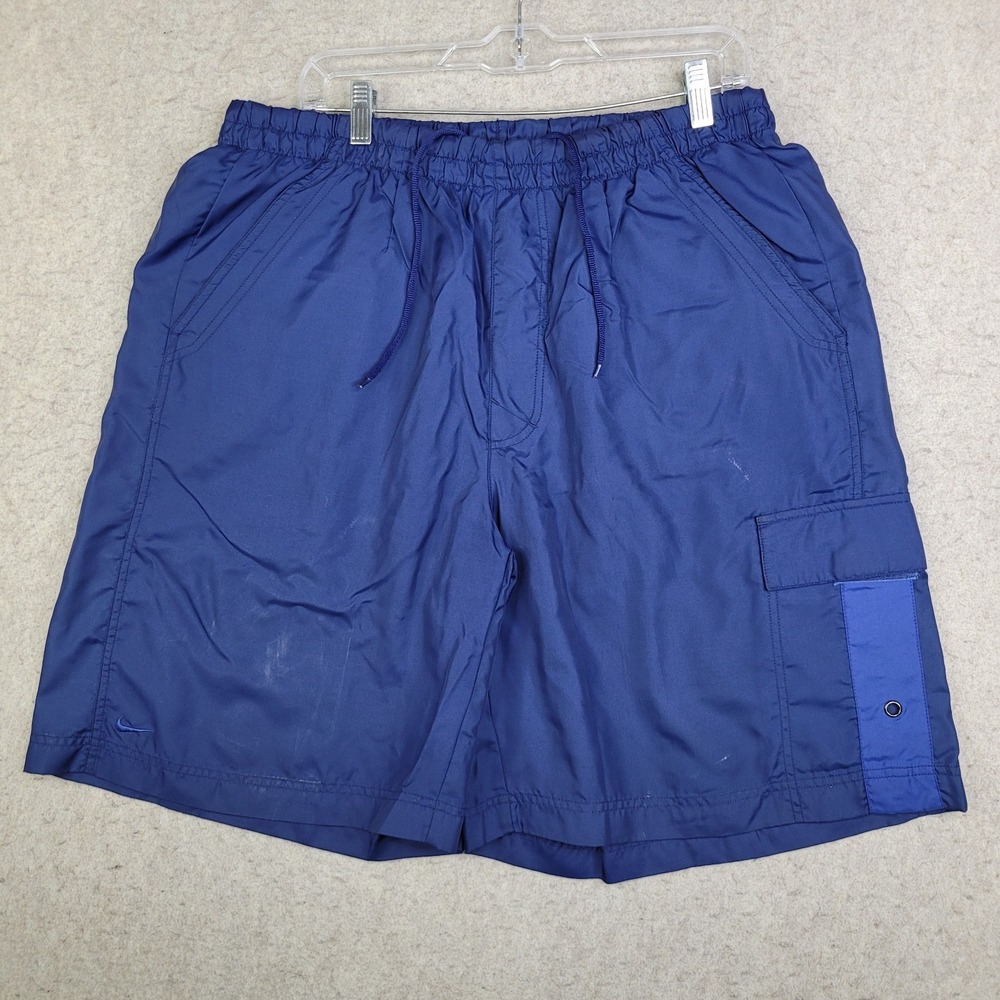 Vintage Nike Swimming Shorts‎ Mens XL Blue Lined 9" Inseam Lightweight Beach Y2K